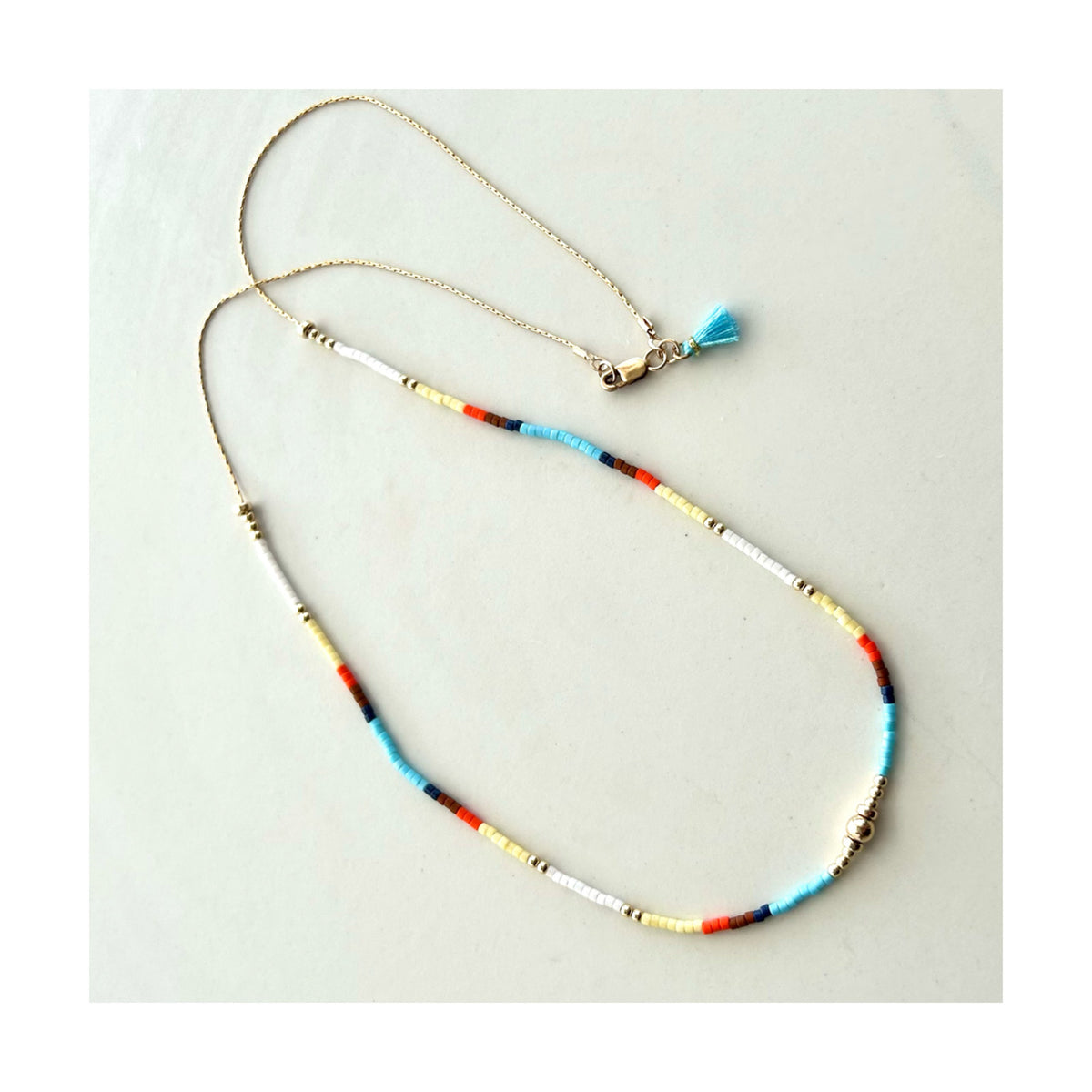 14Kt GOLD JAPANESE MYUIKI BEAD NECKLACE