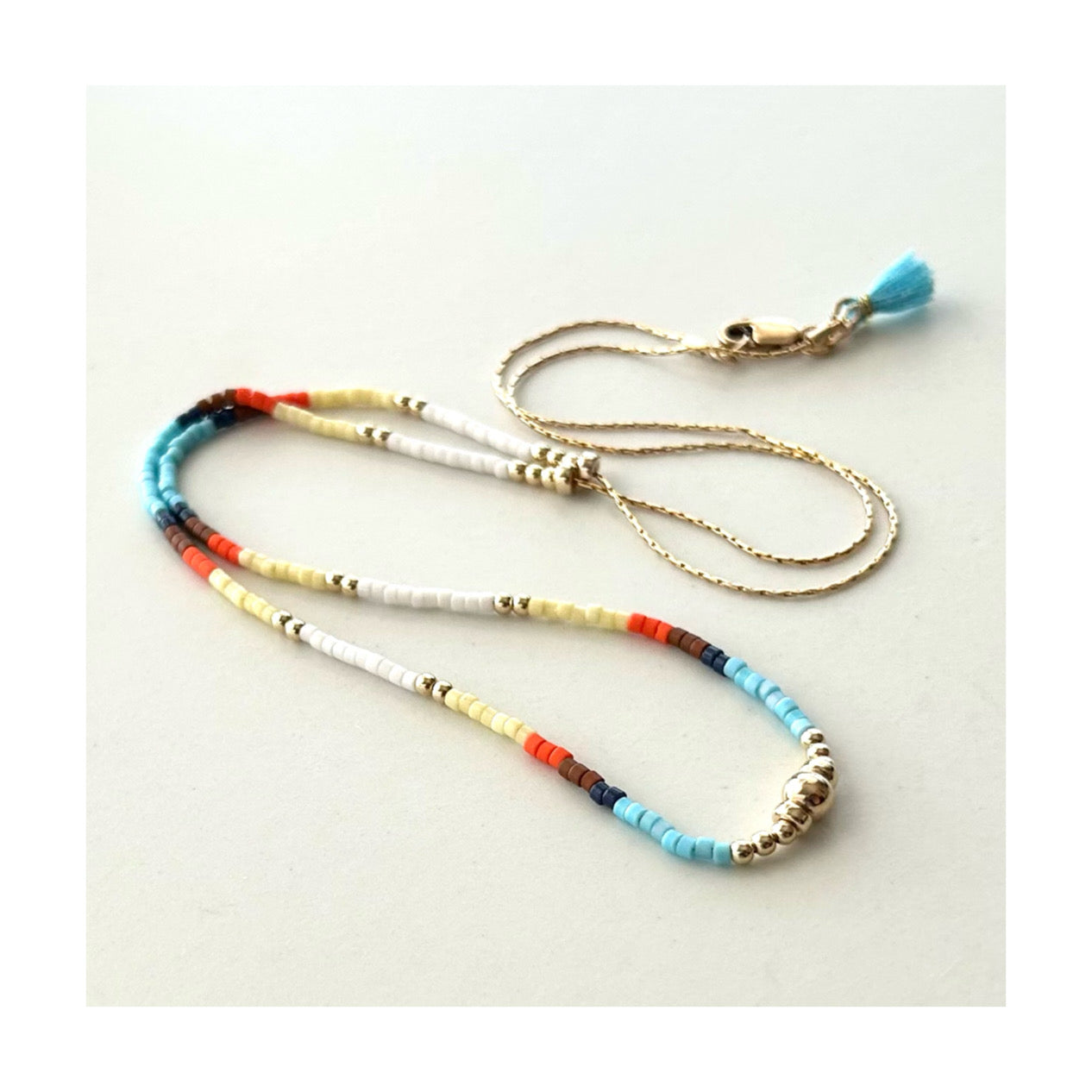 14Kt GOLD JAPANESE MYUIKI BEAD NECKLACE