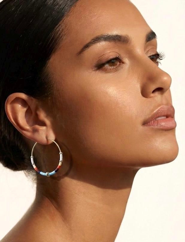 Japanese Miyuki Beaded Hoop Earrings