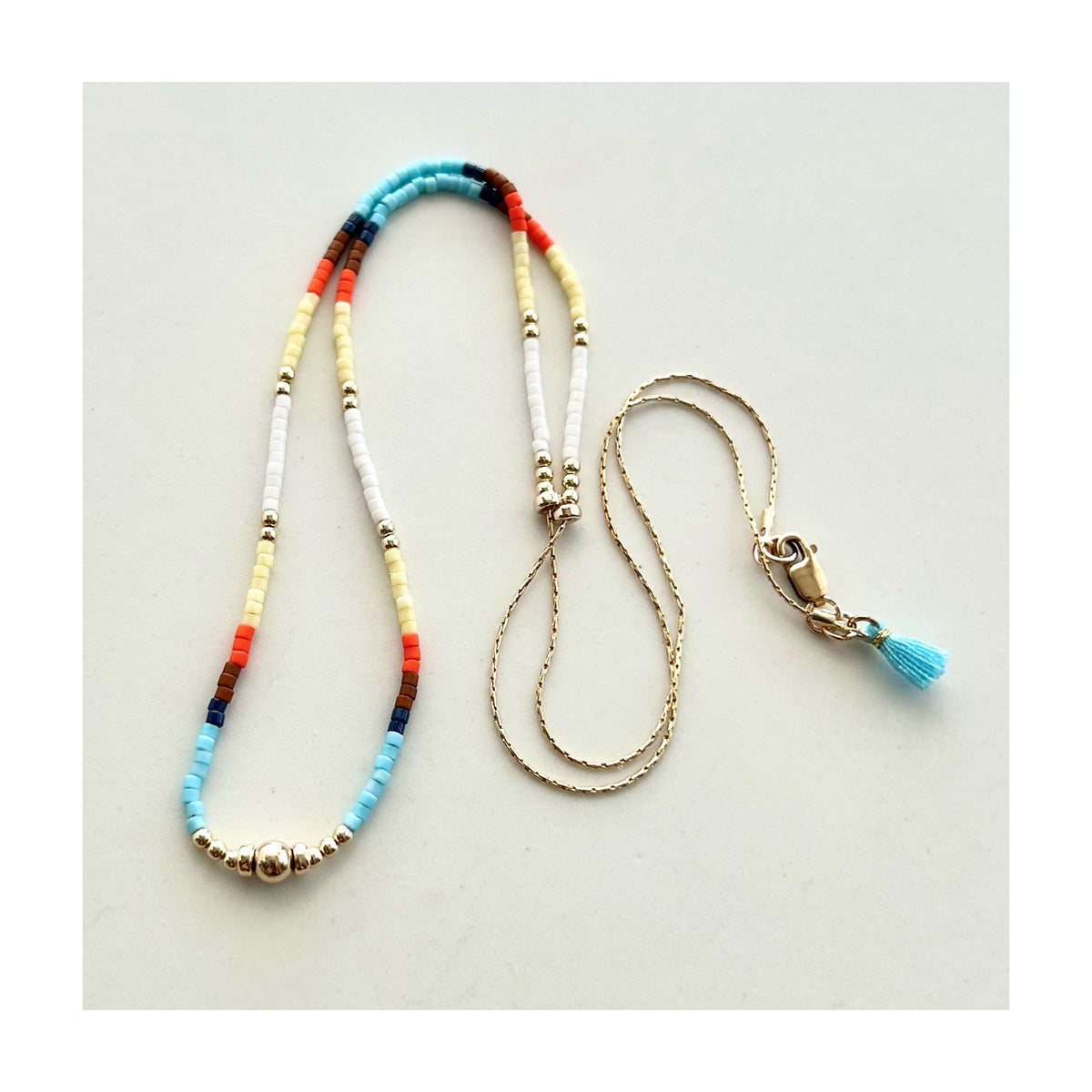 14Kt GOLD JAPANESE MYUIKI BEAD NECKLACE
