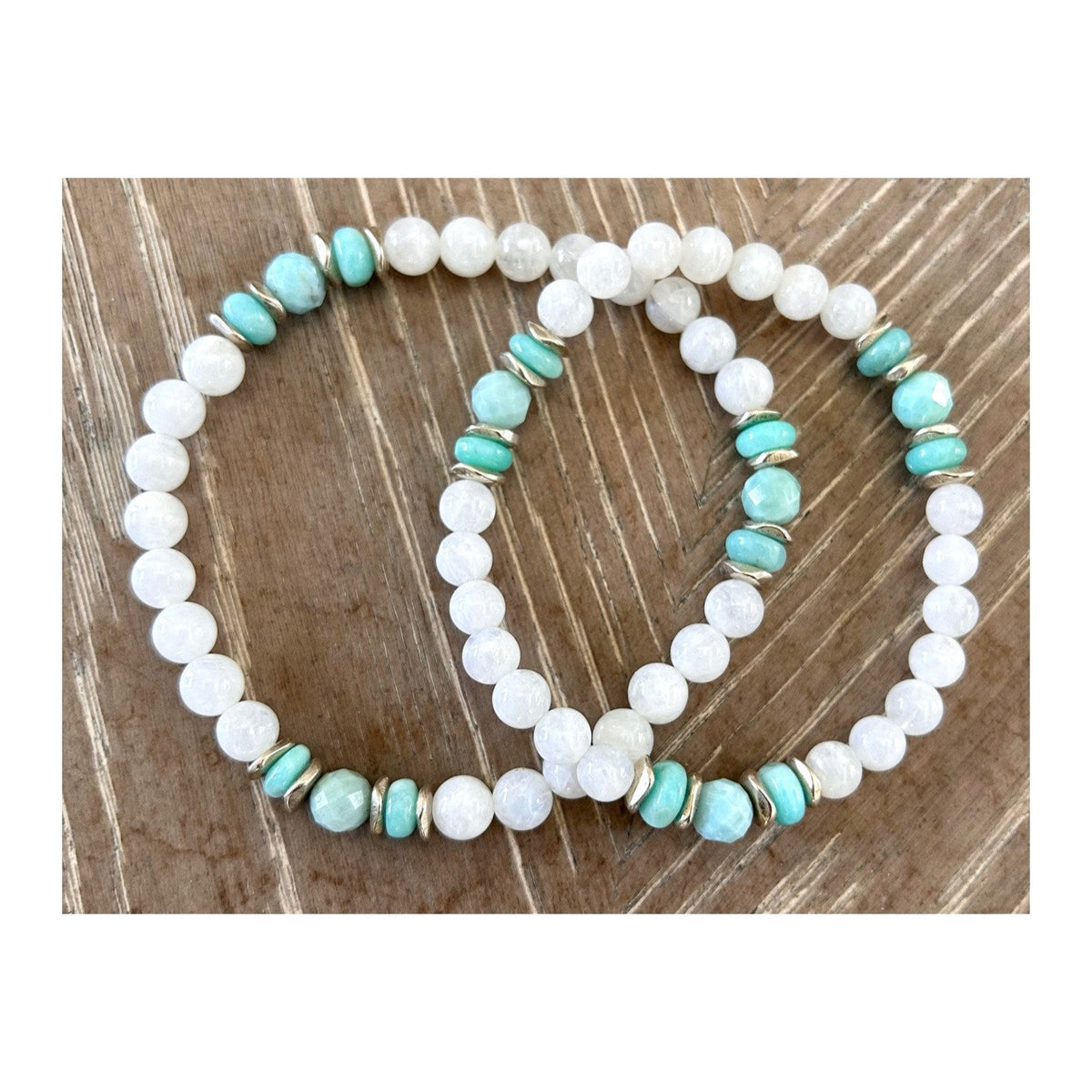 Moonstone + Larimar Bracelet, Moonstone Bracelet, Yoga Jewelry, Boho Jewelry, Womens Bracelet, Mothers Day Gift
