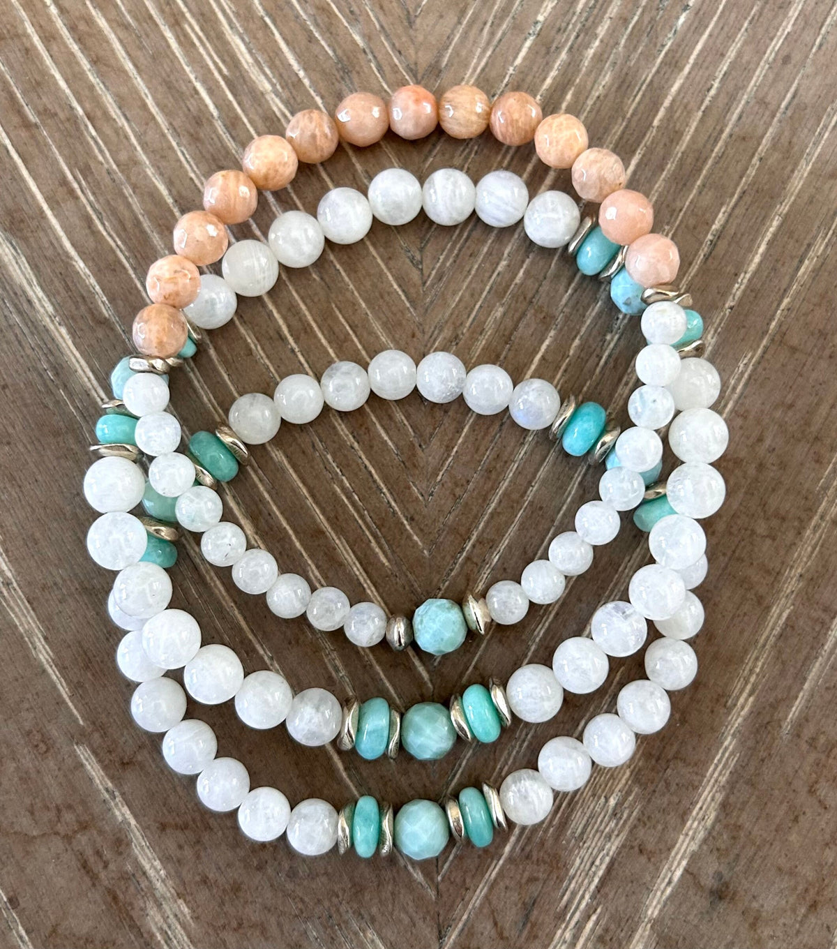 Moonstone + Larimar Bracelet, Moonstone Bracelet, Yoga Jewelry, Boho Jewelry, Womens Bracelet, Mothers Day Gift
